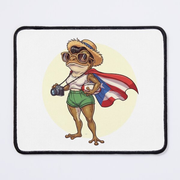 Item preview, Puerto Rico Frog Patriotic Summer Camera Football Design designed and sold by ArtFromBeyond.