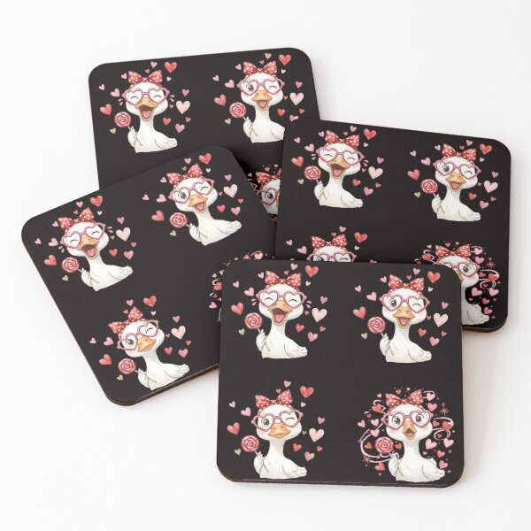 Item preview, Retro Valentine Goose, Funny Valentine Goose, Pink Coquette Valentine Design, Cute Goose designed and sold by DesignDenDo ⭐⭐⭐⭐⭐.