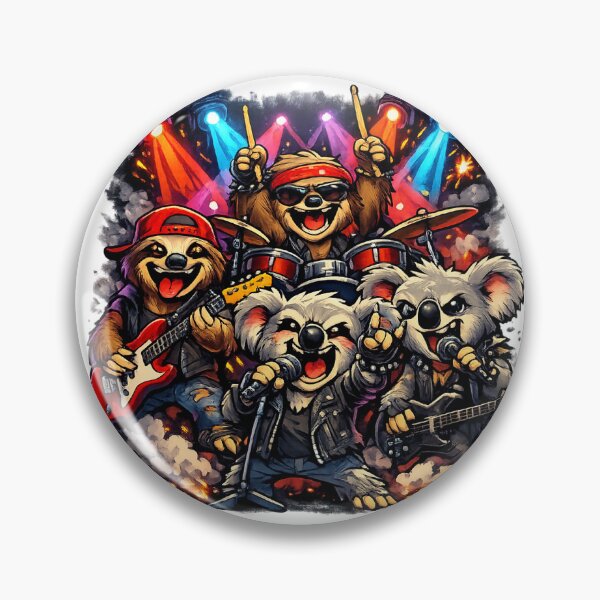 Item preview, Sloth Rock Band - Comic Illustration of Sloth Musicians with Instruments designed and sold by ARTGENERATESART.