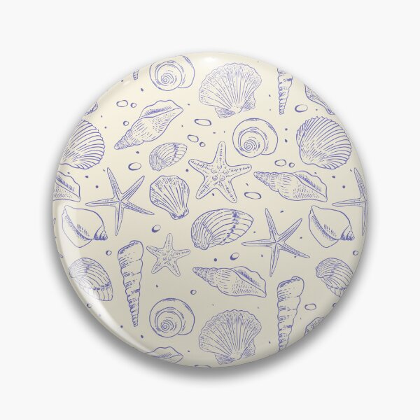 Item preview, Summer nautical Blue Seashells Pattern designed and sold by Deepness2023.