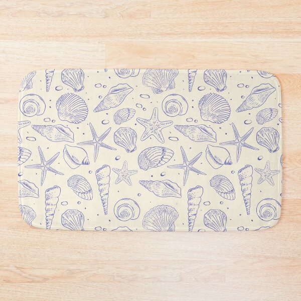 Item preview, Summer nautical Blue Seashells Pattern designed and sold by Deepness2023.