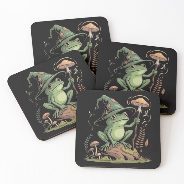 Item preview, Goblincore Frog Wizard Fantasy Art Sticker & T-Shirt | Cozy Mushroom Aesthetic designed and sold by Youpiworld.