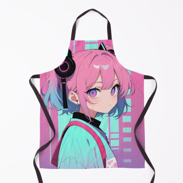 Item preview, Neon Dreamer – Cyberpunk Anime Girl with Headphones designed and sold by Dyan4.