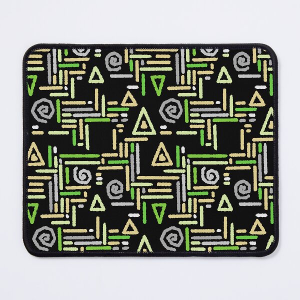 Item preview, Multicolored geometric ethnic pattern black green yellow designed and sold by fuzzyfox.