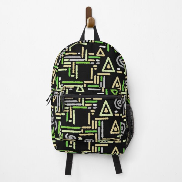 Item preview, Multicolored geometric ethnic pattern black green yellow designed and sold by fuzzyfox.
