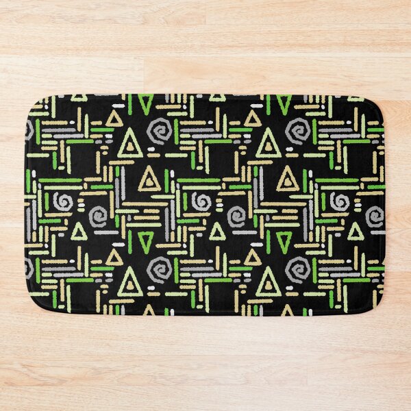 Item preview, Multicolored geometric ethnic pattern black green yellow designed and sold by fuzzyfox.