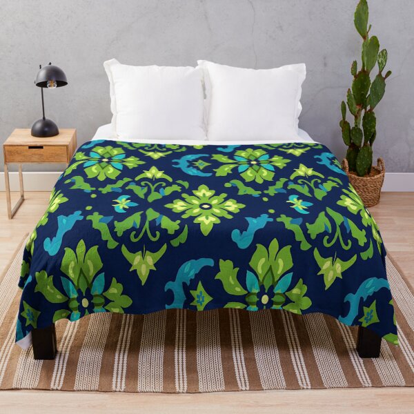 Item preview, Ornate Green and Blue Floral Damask designed and sold by Piotrek0001.