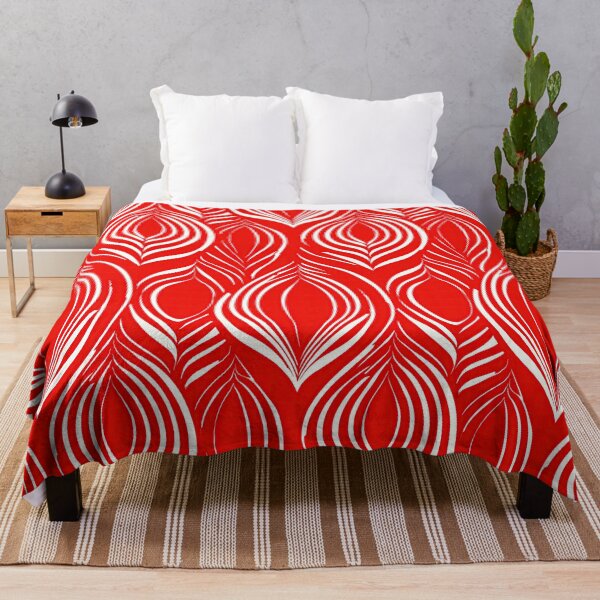 Item preview, Red and White Ogee Curved Lines designed and sold by Piotrek0001.
