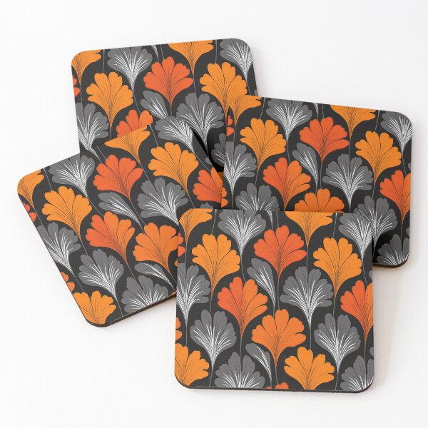 Item preview, Art Deco Black and Orange Fan Leaf designed and sold by Piotrek0001.