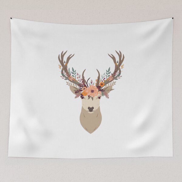 Item preview, Floral Deer Illustration designed and sold by Shops-Coa.