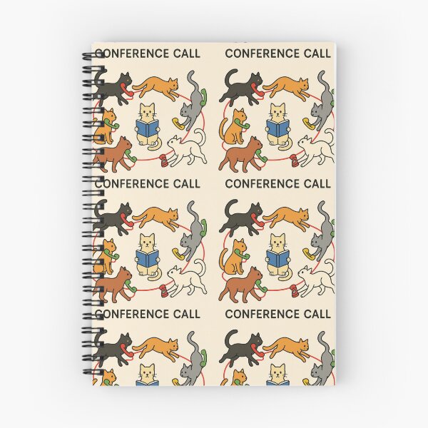 Item preview, Cat Conference Call - Humorous Illustration of Cats in Virtual Meeting designed and sold by ARTGENERATESART.
