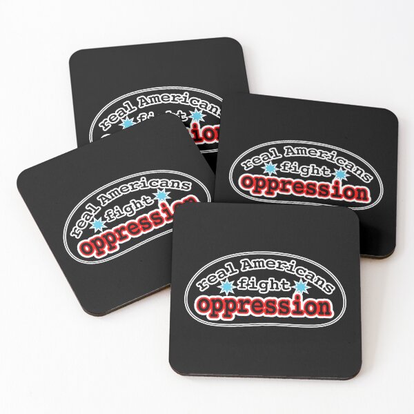 Item preview, Real Americans fight oppression, black background designed and sold by mntimg.