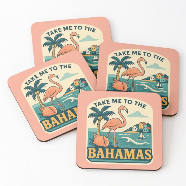 Item preview, Vintage Retro Bahamas Flamingo Travel Poster | Tropical Island Souvenir Design for Summer, Vacation, Beach Lovers and Ocean Paradise Fans designed and sold by Eclipse 3699.