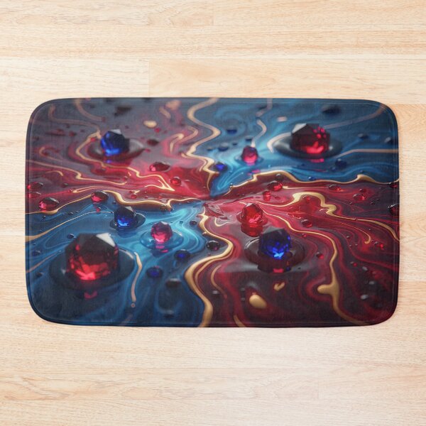 Item preview, Neon Liquid Crystal Fluid Abstract in Teal and Gold designed and sold by BrickByDream.