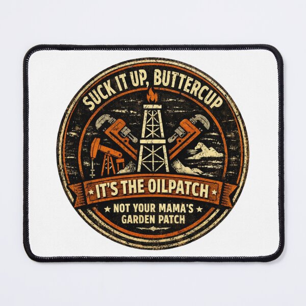 Item preview, Suck It Up Buttercup – Oilpatch Vintage Work Ethic Badge designed and sold by DigiWoosh.
