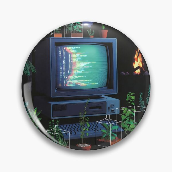 Item preview, Green Code Wilderness - Retro Cyberpunk Nature Art | Home Office & Gaming Setup Decor designed and sold by LuxeBuzz.