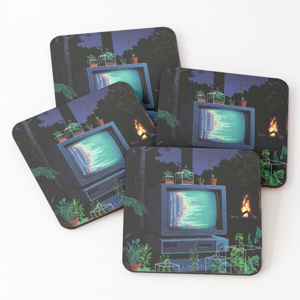 Item preview, Green Code Wilderness - Retro Cyberpunk Nature Art | Home Office & Gaming Setup Decor designed and sold by LuxeBuzz.
