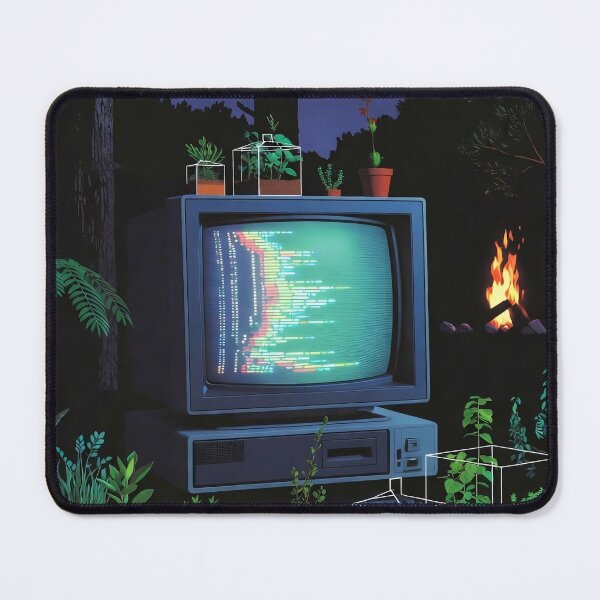 Item preview, Green Code Wilderness - Retro Cyberpunk Nature Art | Home Office & Gaming Setup Decor designed and sold by LuxeBuzz.