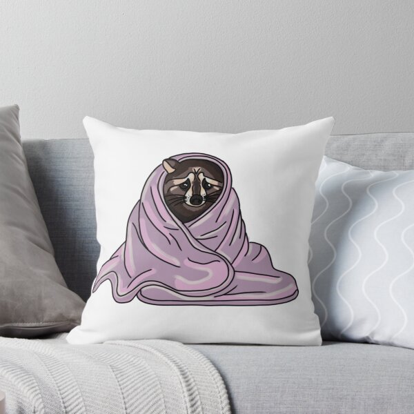 Item preview, SAD racoon with cozy blanket designed and sold by Claudi's Palette.