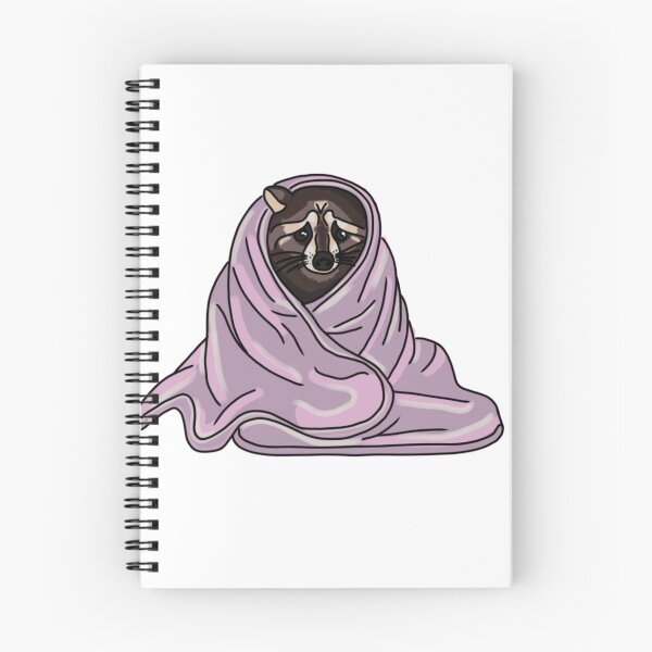 Item preview, SAD racoon with cozy blanket designed and sold by Claudi's Palette.
