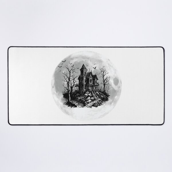 Item preview, Haunted House Moon – Gothic Horror Night Illustration designed and sold by GraveyardGlam.