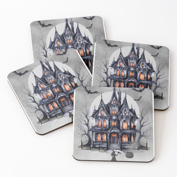 Item preview, Haunted Witch House Under the Full Moon – Gothic Halloween Art designed and sold by GraveyardGlam.