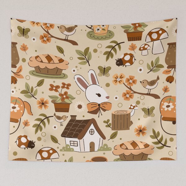 Item preview, cottagecore easter bunny rabbit beige designed and sold by Gossip Rag.
