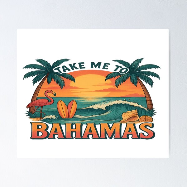 Item preview, Take Me to the Bahamas Vintage Travel Post   designed and sold by Eclipse 3699.
