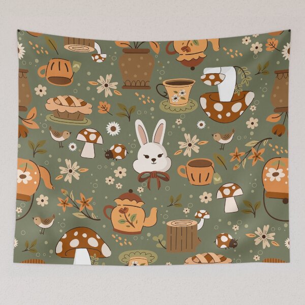Item preview, cottagecore easter bunny rabbit green designed and sold by Gossip Rag.