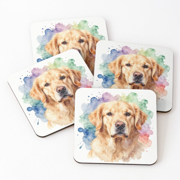 Item preview, Watercolor Golden Retriever Portrait with Color Splash designed and sold by ZoesPlace.