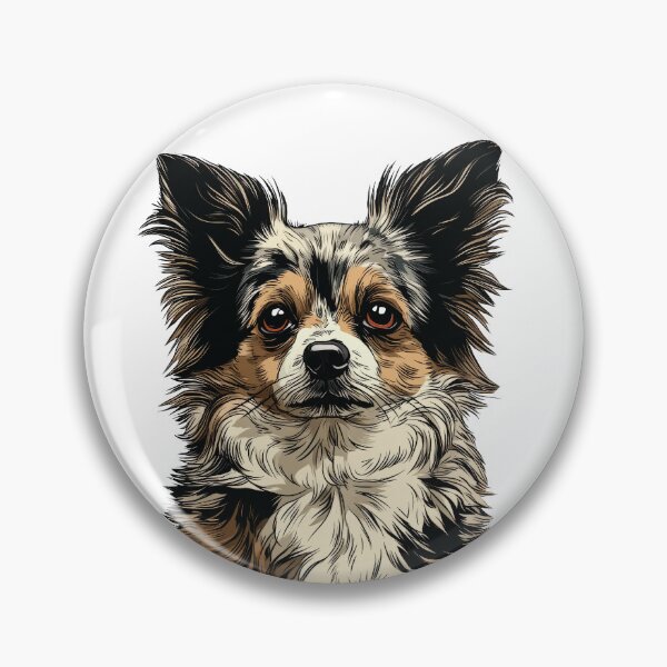 Item preview, Blue Merle Long Hair Chihuahua Dog Illustration designed and sold by whyitsme.