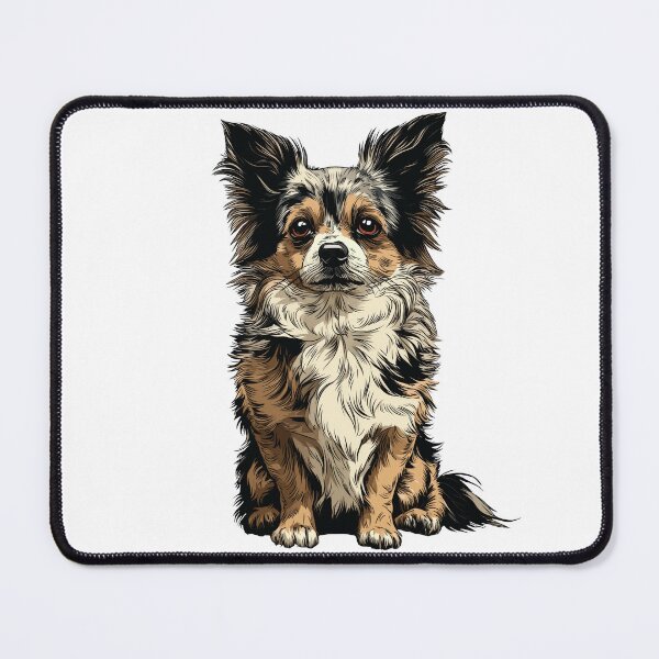 Item preview, Blue Merle Long Hair Chihuahua Dog Illustration designed and sold by whyitsme.