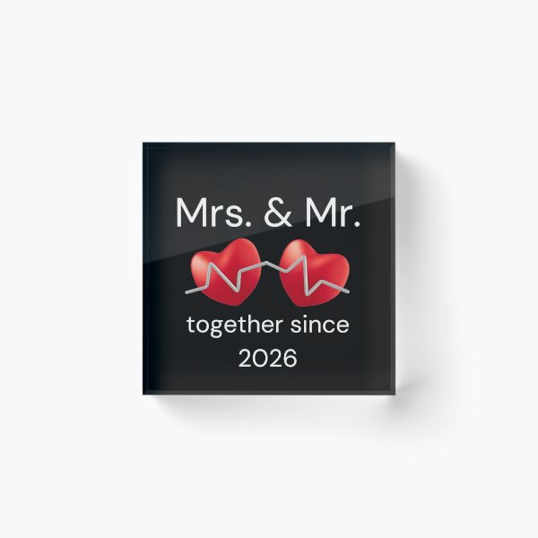 Item preview, Mrs. & Mr. Together Since 2026 – Heartbeat Couple Design – Wedding & Anniversary Gift designed and sold by PrimaBrandLTD.