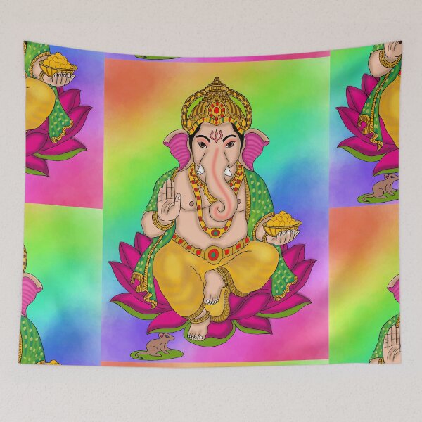 Item preview, Lord Ganesha Sacred Design – Hindu Elephant God Art Illustration designed and sold by Harshit_Digital_Arts.