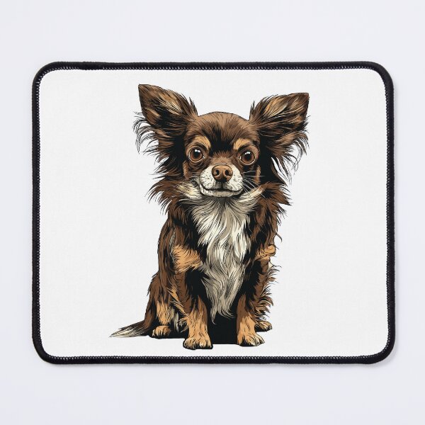 Item preview, Chocolate and Tan Long Hair Chihuahua Dog Illustration designed and sold by whyitsme.