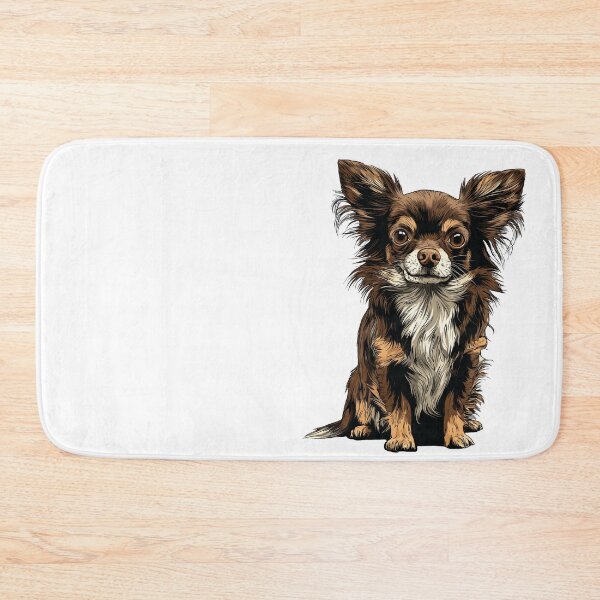 Item preview, Chocolate and Tan Long Hair Chihuahua Dog Illustration designed and sold by whyitsme.