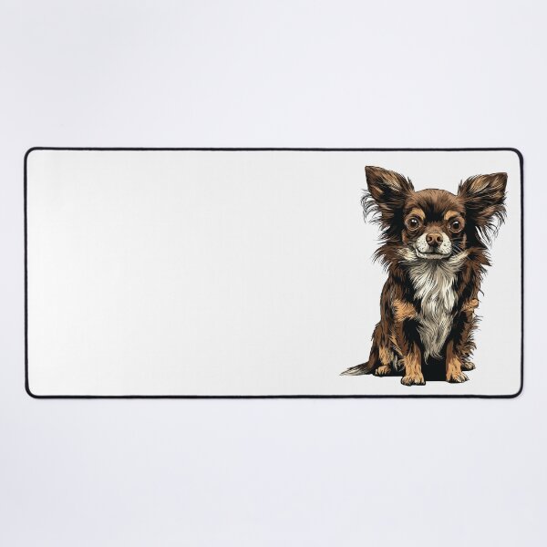 Item preview, Chocolate and Tan Long Hair Chihuahua Dog Illustration designed and sold by whyitsme.