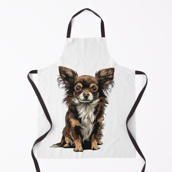 Item preview, Chocolate and Tan Long Hair Chihuahua Dog Illustration designed and sold by whyitsme.
