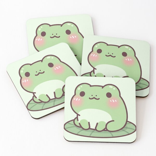 Item preview, Cute Kawaii Frog Sitting Illustration designed and sold by soletstudio.