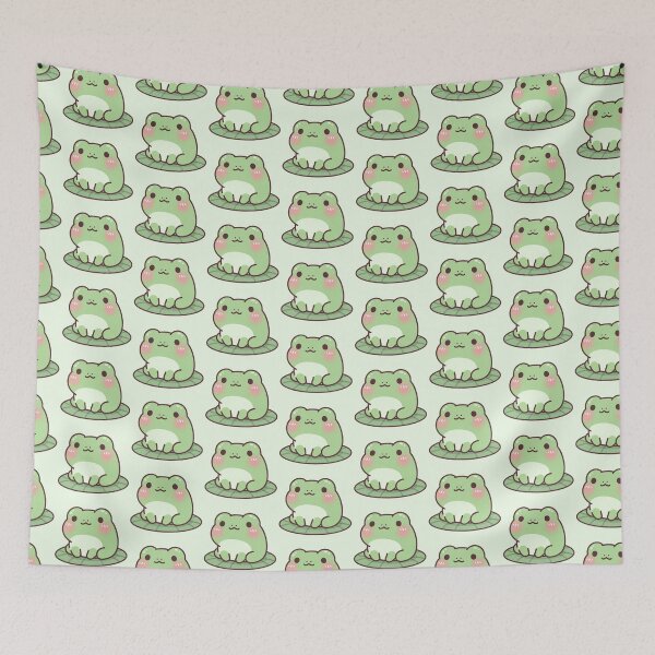 Item preview, Cute Kawaii Frog Sitting Illustration designed and sold by soletstudio.