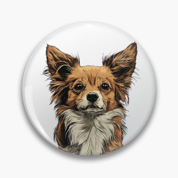 Item preview, Red and White Long Hair Chihuahua Dog Illustration designed and sold by whyitsme.