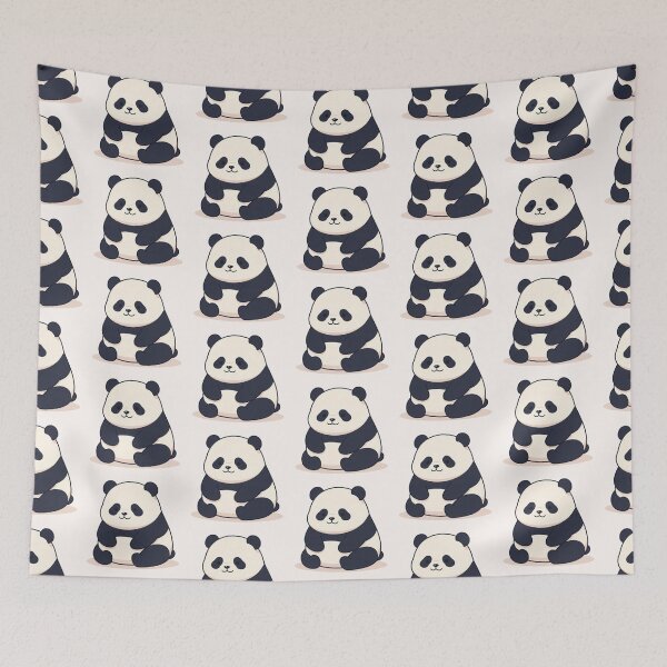 Item preview, Cute Kawaii Panda Sitting Illustration designed and sold by soletstudio.