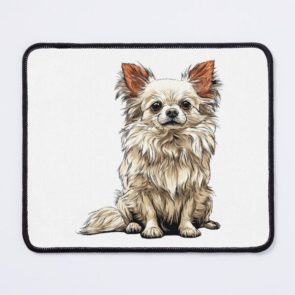 Item preview, White Long Hair Chihuahua Dog Illustration designed and sold by whyitsme.