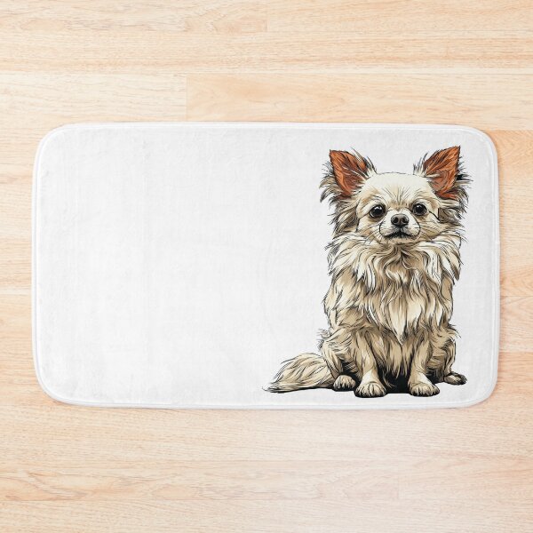 Item preview, White Long Hair Chihuahua Dog Illustration designed and sold by whyitsme.