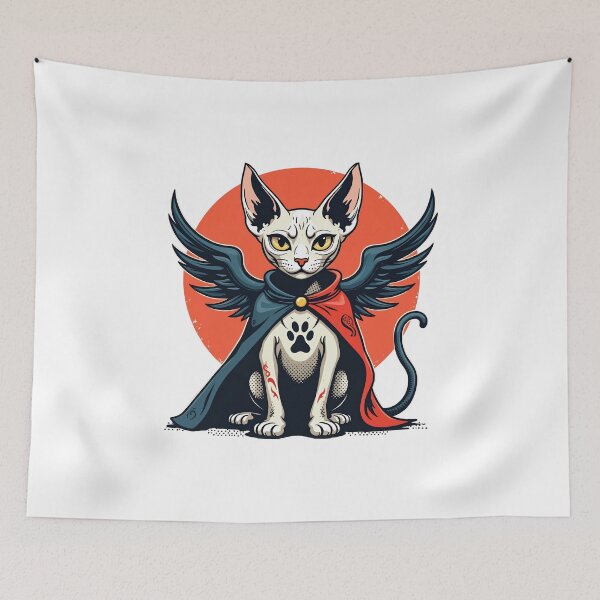 Item preview, The American Sphynx Nightmare - Tattooed Wrestling Cat Parody designed and sold by The Grumpy Pet Club.