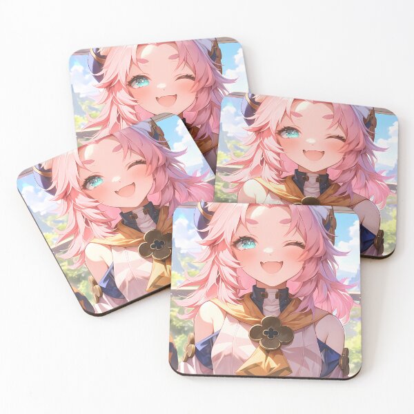 Item preview, Diona Genshin Impact Playful Catgirl Wink Pink Kawaii designed and sold by mildaclairmo.