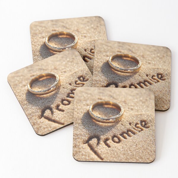 Item preview, Gold Ring On Sand With Promise Text designed and sold by chase-thewave.