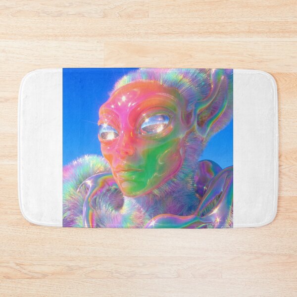 Item preview, Rainbow Fluffy Alien with Chrome Skin designed and sold by maboroshilab.