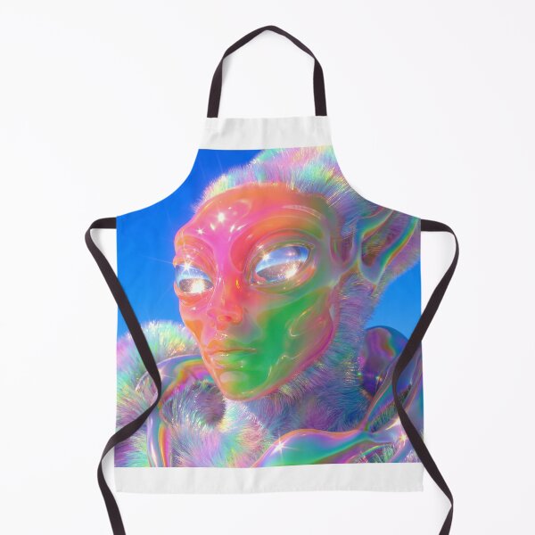 Item preview, Rainbow Fluffy Alien with Chrome Skin designed and sold by maboroshilab.