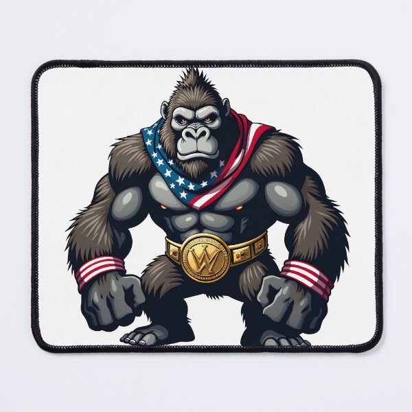 Item preview, The American Gorilla Nightmare - Wrestling Champion Beast Parody designed and sold by The Grumpy Pet Club.
